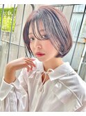 肌映えラベンダー×ニュアンスボブ