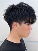 シャドウパーマメンズカットスパイラルパーマツイスパ波巻き