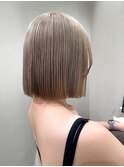 タッセルボブ切りっぱなしボブ色素薄めカラー透明感カラー