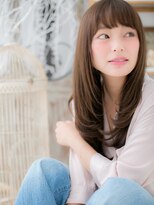 モッズヘア 上尾西口店(mod's hair)&nbsp;アースカラー斜めバング小顔レイヤーロングh4上尾20代30代40代