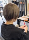 透明感カラー★ダブルカラーシナモングレージュショート