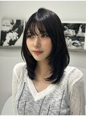 レイヤーカット似合わせカット暗髪韓国ヘア