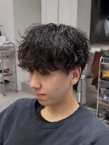 フィフス 渋谷(fifth) シャドウパーマ波巻きパーママッシュ×センターパート2Way