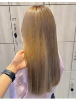アース 郡山コスモス通り店(HAIR&MAKE EARTH)&nbsp;シルキーベージュの艶ストレートロング