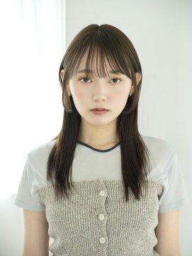 リトル 中野(little) 暗髪ストレート×顔まわりレイヤーロング