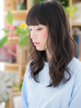 カバーヘア イヴ 戸頭店(COVER HAIR EVE) 黒髪揺らめく…くせ毛風毛先パーマロングf戸頭20代30代40代!