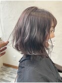 ブリーチ無しパープルグレー