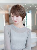 20代30代大人かわいい斜めバングデザインカラーシルキーベージュ