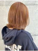 ダブルカラー/オレンジベージュ/ケアブリーチ/オレンジカラー