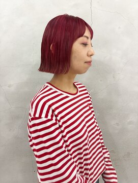 エンドリンク(endlink) チェリーカラー×ぱつっとボブ