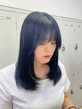 アッシュ 下北沢店(Ash) ブルーブラック×低めレイヤー