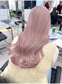 韓国ミルクティーピンクアッシュベージュカラー30代原宿ブリーチ