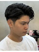 ワンカールパーマ　ビジネスパーマ　ハーフバック
