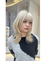 ロンド レア 天神大名店(Lond Le’a)&nbsp;イヤリングカラー/外ハネボブ /縮毛矯正/レイヤーボブ/艶髪