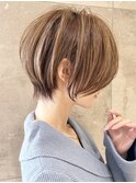 ショートボブ髪型30代40代50代前髪あり前髪無し面長丸顔【西村ss