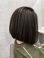 ネウィ 宮崎店(newi)&nbsp;大人の上品ボブ☆白髪ぼかし極細ハイライト×前下がりミニボブ