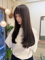 ピコット(P cott)&nbsp;ロングレイヤーカット韓国風シースルーバング内巻き