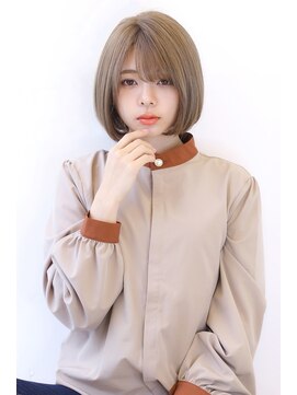 オーロ 宝塚店(ORO) ローライトココアブラウン大人かわいいゆるふわシアーカラーボブ