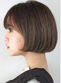 大人可愛い ボブ ミニボブ 内巻き 透け感