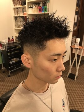 理容 うめむら ツイストパーマ×フェード