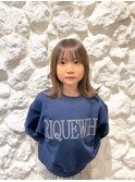 キッズカットくびれヘアお子様カット女の子韓国風シースルー前髪