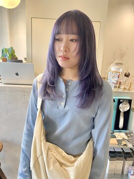 グリーン(green) リナ　ラベンダーカラーとレイヤーカット
