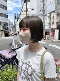 CAF FUKO オリーブグレージュ/透けカラー/ミニボブ/大阪/心斎橋