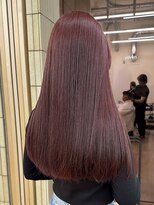 パークレーン アイス イヴェン(park lane ICI yeven)&nbsp;ピンクカラーチェリーレッド赤髪ブリーチなしダブルカラー