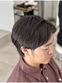 メンズカット七三ツーブロック黒髪