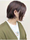 <くせ毛カット大人ボブ耳かけボブ重め切りっぱなしボブ30代40代1