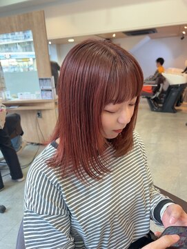 ロックワークオレンジ 西中島店(ROCK WORK ORANGE) ブリーチ履歴一回のオレンジカラー*