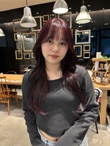 サラ 天神大名店(SARA)&nbsp;【ブリーチなしワインレッド】ロング／韓国/ラベンダー