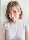 外ハネボブイメチェンサイドバングデジタルパーマ#217f0505