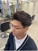 神保町無造作パーマブルーブラック韓国マッシュツーブロック☆