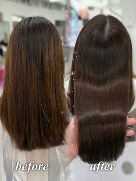 ハピネス 梅田茶屋町店(HAPPINESS) 韓国風/レイヤーカット/顔周り/顔まわり/髪質改善/ベージュ