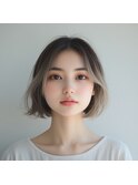  ホワイトブロンドフェイスフレーミング×外ハネボブ/韓国/学割