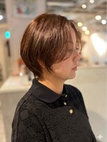 ノラ ヘアーサロン(NORA HAIR SALON) 【ERI】マロンベージュカラーセンターパート小顔似合せショート