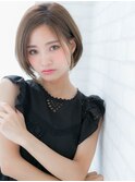 『ROMA』大人かわいい ひし形シルエット グレージュ ショート