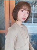 前髪ありの小顔ボブヘア/大人かわいい