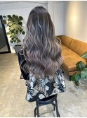 超ロングなのに艶々バレイヤージュ！_smoky ash_