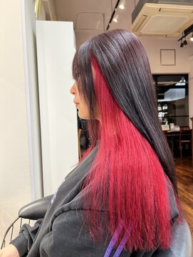 ルーム(Room) インナーカラー/ワインレッド/ダブルカラー/ダークレッド