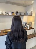 艶カラー×ナチュラルカラー×ロングウェーブ×暗髪×艶髪