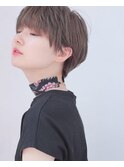 韓国風/透明感カラー/オリーブアッシュ/ぱっつん前髪/小顔カット