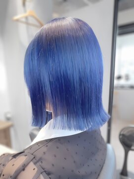 アンバランスオオサカ(UNBALANCE OSAKA) ★切りっぱなしボブ/ブルー/水色カラー//ハイトーン【JUNYA】