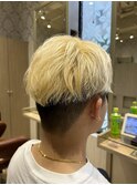 ホワイトメッシュハイライトスパイラルパーマツイストパーマ