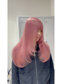 12066髪質改善金髪ピンクストレート