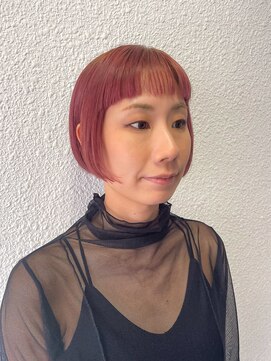 キジ(KIJI) ミニボブ#コンパクトボブ#ワイドバング#コーラルピンク#ピンク