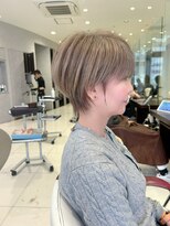 アース 栄店(HAIR&MAKE EARTH) earthショートレイヤーボブミルクティー丸みショートボブ