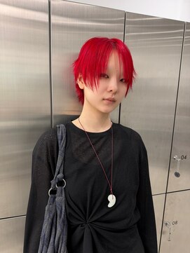 イル 天神大名店(ill) レッドカラー/ショートウルフ/レイヤー(天神/大名)