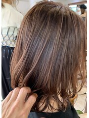 【添田】結べるウルフくびれヘアピンクベージュ外ハネボブウルフ